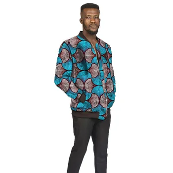 

African dashiki Baseball jacket Hiphop africa Bazin Riche clothes Pattern print zipper Batik coat Bomber jacket