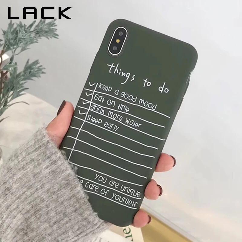

LACK Cartoon Phone Case For iphone XS Max Cover For iphone XR X 6 6S 7 8 Plus Cover Fashion INS Style Note Art Pattern Cases
