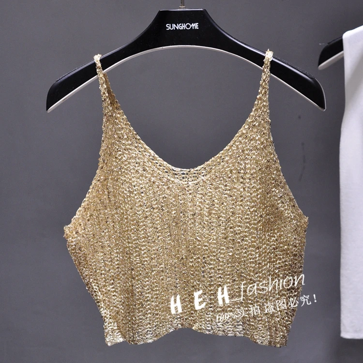 Женский трикотажный топ с V образным вырезом без рукавов|silver camisole|silver camisole topcamisole
