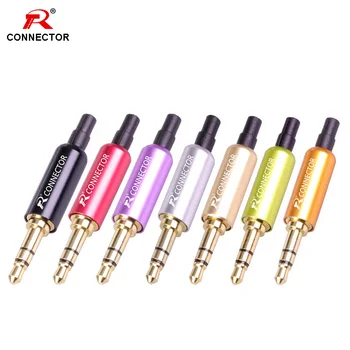 

8pcs Stereo Jack 3.5mm 3Poles Audio 3.5mm Plug Connector Copper Plug + Aluminum Shell + Protecting Tail for Earphone Repairing
