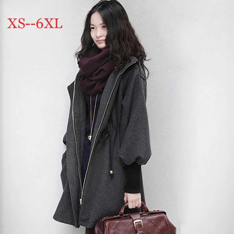 

2019 New Winter Fur Collar Woolen Coat Wool Windbreaker Women Cashmere Coat Winter Jacket Women Female Plus size 6 XL Wool Coat