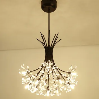

Modern Crystal Pendant Light Bedroom Living Room Restaurant Shop Creative Vintage Dandelion Suspended Hanging Lamp Droplight