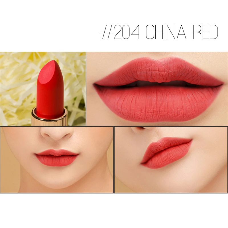 Пачка бархат помады длительные Сексуальная Shimmer Водонепроницаемый Nude Lip Stick