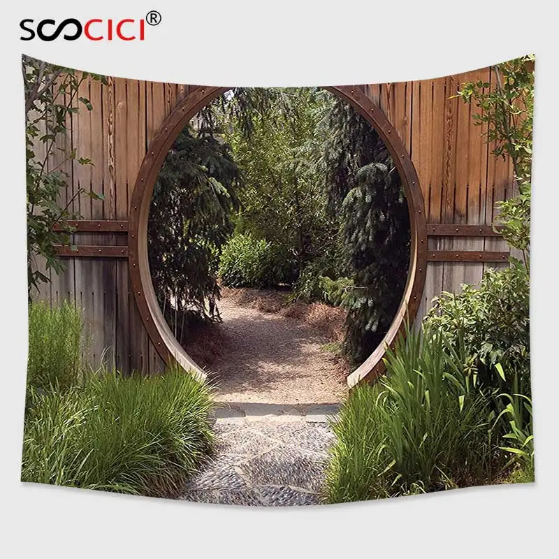 Cutom Tapestry Wall Hanging,Japanese Decor Collection Authentic Circle