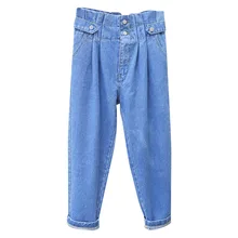 купить! Женские летние 2019 Mom Jeans Harem Jeans Повседневные джинсовые брюки с высокой талией Boyfriendnds Лучший!