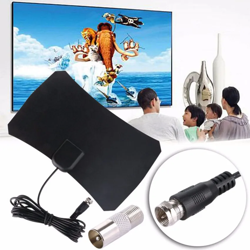 new Indoor Digital HD Antenna TV Radius Fox Surf Bat Aerial Interior Amplifier 180 Miles DVB-T2 UHF VHF clear satellite dish