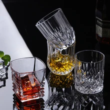 Copo de cerveja de cristal de balanço criativo copo de vidro sem chumbo uísque tiro barra de vidro vinho licor uísque copo quadrado copo copo copo copo copo