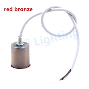 

red bronze E27 retro Vintage ceramics lamp holder Ceiling rose lamp cup for wall lamp chandelier DIY lighting accessories