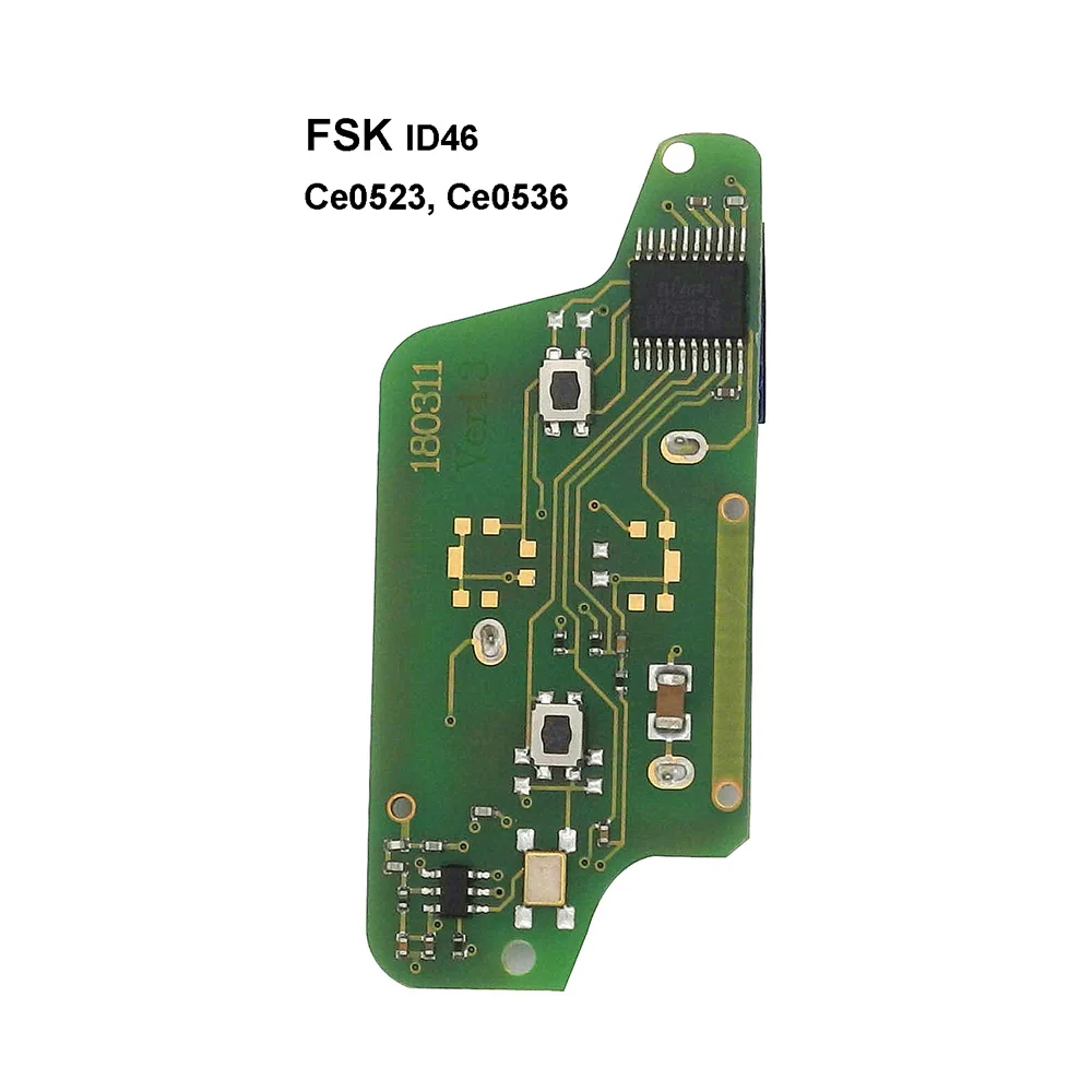 10x CE0536 дистанционный ключ электронная плата для peugeot 207 407 307 308 для Citroen C2 C3 C5 2 кнопки флип ключ ID46 чип