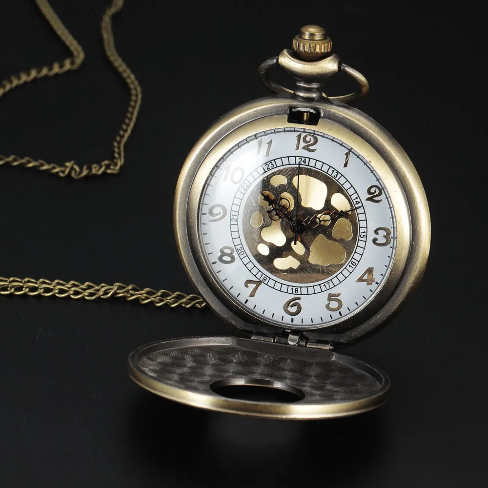 

Antique Roma Number Pocket Watch Vintage Alloy Steampunk Bronze Necklace Pendant Chain relogio de bolso Gift Quartz Watch