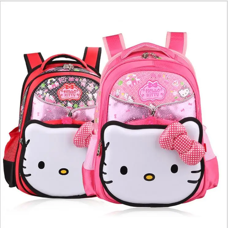 2015 New Style 3d Cartoon Kids Backpack Hello Kitty School Bags Satchel