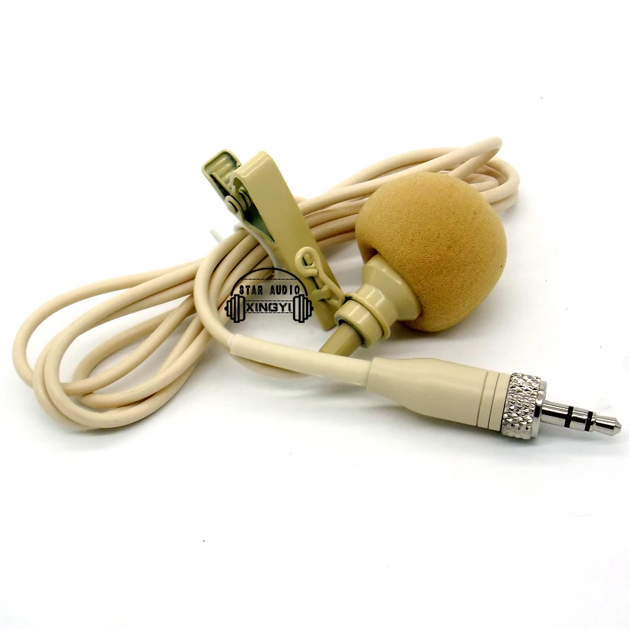 10 قطع البيج التلبيب lavalier التعادل كليب الميكروفون مكثف ميكروفون 3.5 ملليمتر ستيريو المسمار قفل ل سنهيسر نظام الارسال اللاسلكي