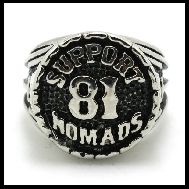 Hot Sale Small Top Support 81 Biker Ring 316L Stainless Steel Punk USA