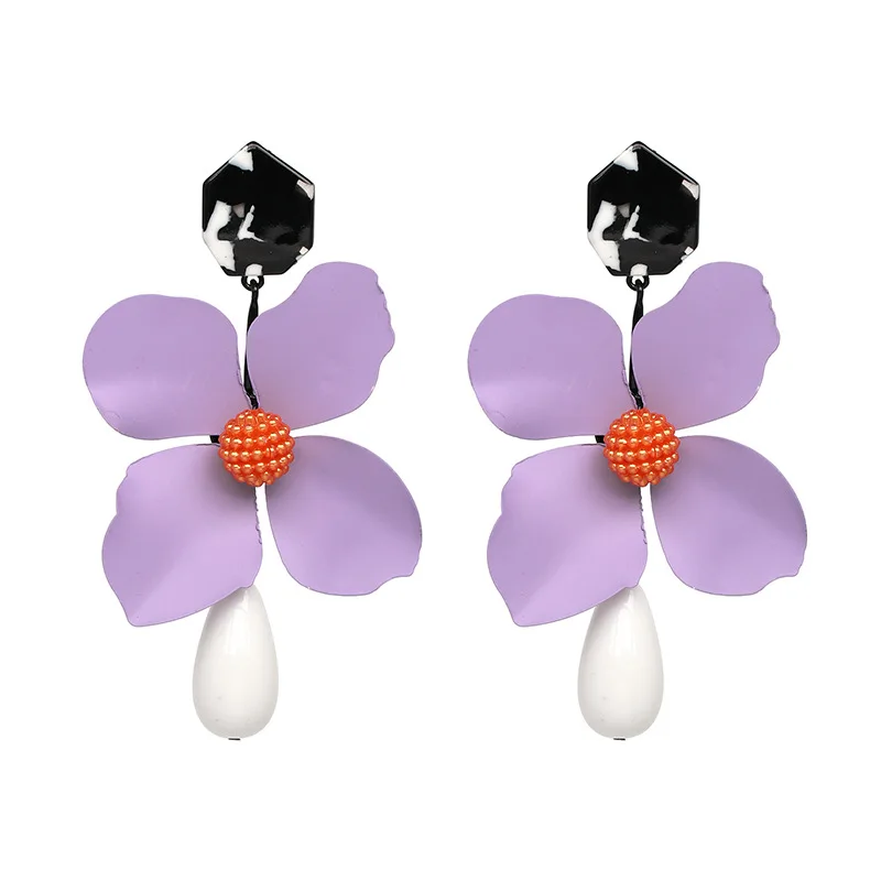 Big Earings Flowers Jewelry 2018 Trendy Earrings Boho Vintage Indian Ethnic Dangle Charms Big Flower Earrings For Women