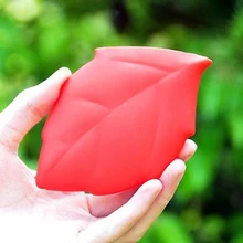 Путешествия на открытом воздухе силиконовый, в форме листа чашки воды 1 шт зеленый/розовый