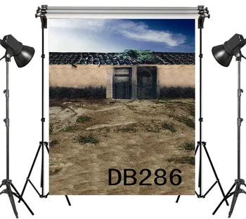 

LB Polyester & Vinyl Oriental Style Small Courtyard Door Decor Studio Backdrop Photography Photo Props Photographic Background