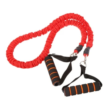 

D-ring Spring Pull Rope Cable Bar Elastic String Foam Handle Fitness Equipment INY