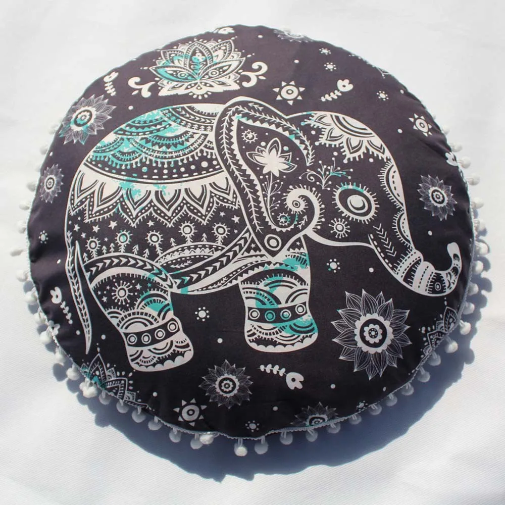 

NAI YUE Indian Mandala Printed Pillowcase Round Shape Bohemian Cushion Cover Waist Throw Pillow Covers Home Decor Q4