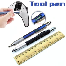 1 шт. 6 в 1 Сенсорная шариковая ручка стилус с линейкой уровня отвертка инструмент офисные школьные принадлежности лучшие подарки Прямая поставка