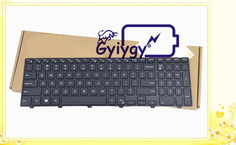 Keyboard with Backlit and Frame for Dell Inspiron 15 5551 5555 5558 series Black US Layout, Compatible part number KPP2C
