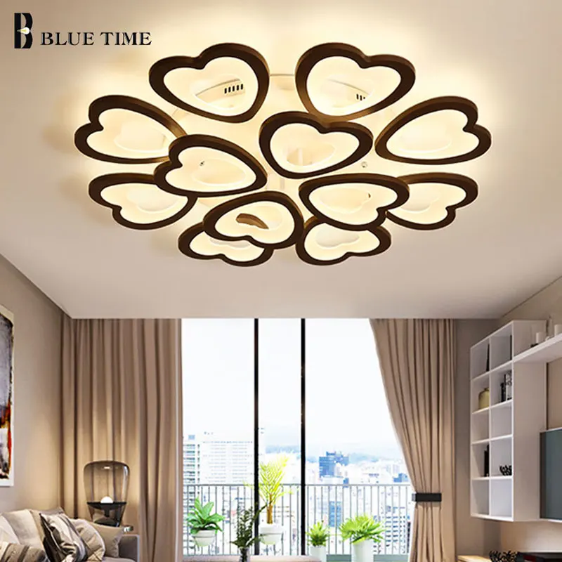

Love Series White & Coffee Modern Led Ceiling Light For Living Room Bedroom Acrylic Ceiling Lamp Lustres Home Lighting Fixtures