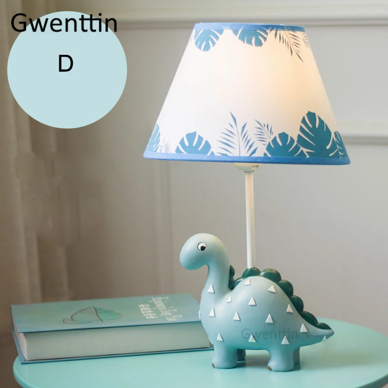 Настольная лампа с динозавром из мультфильма для детской комнаты, прикроватная настольная лампа для мальчиков и детей, светодиодный светильник-подставка, светильник для дома - Цвет абажура: D