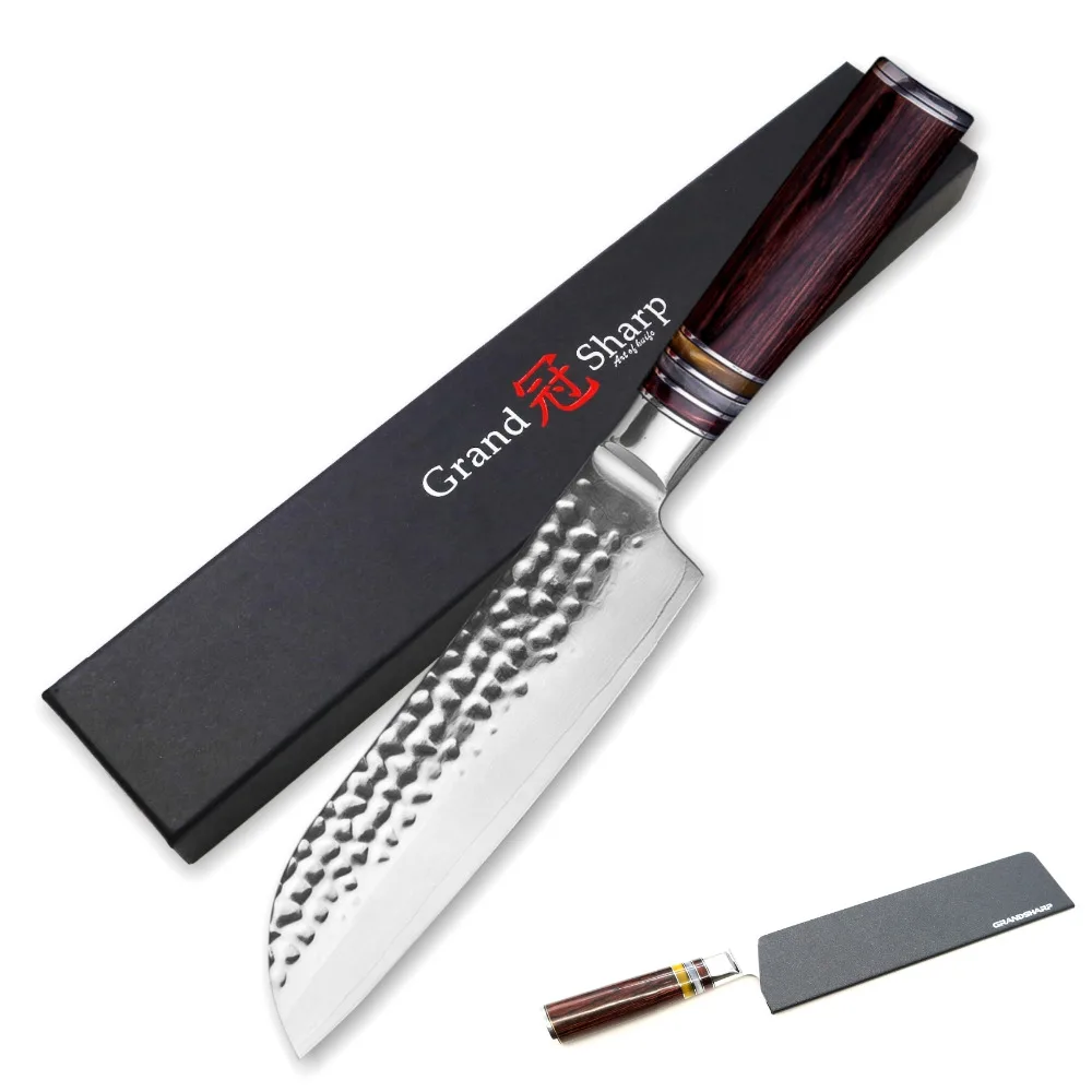 Набор ножей из дамасской стали 2 шт. кухонные ножи Santoku vg10 японские для шеф повара
