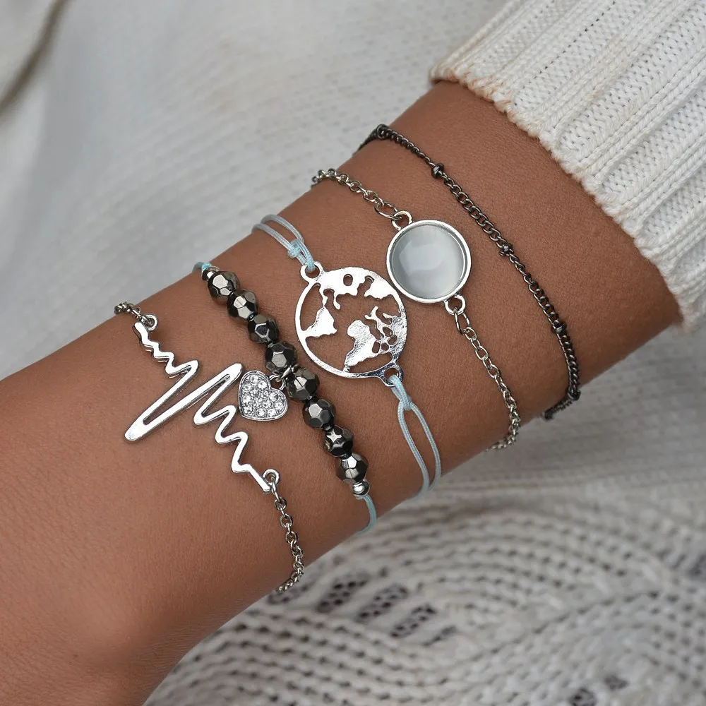 4 mm pulsera de acero inoxidable o el Tobillo Cadena Tobillera Corazón bloqueo y llave de encanto