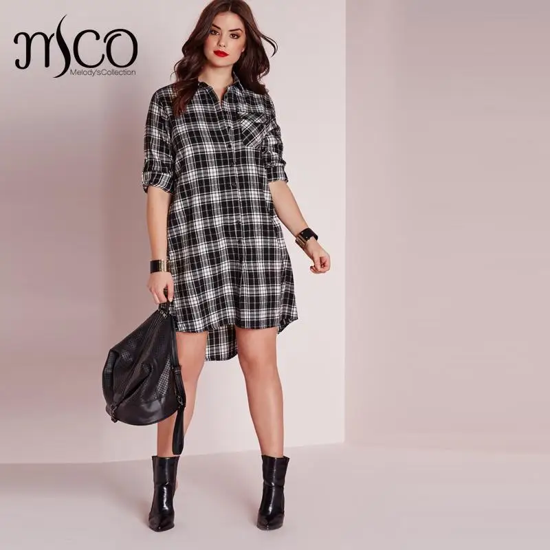 long checked shirt dress womens