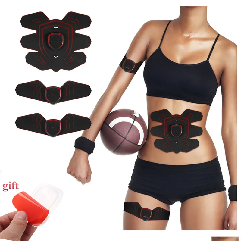 Digital Abdominal Training Machine Arm Thigh Waist Fitness Exerciser Smart Massager +10pcs Hydrogel Mat Workout Equipment