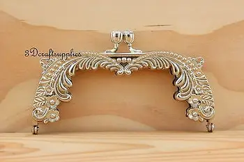 

metal purse frame clasp clip alloying nickel 5 inch x 2 1/4 inch D33