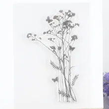 Flower Clear Stamp for Scrapbooking DIY Album Paper Card Making Planner Transparent Silicone Seal Stamp Decoration
