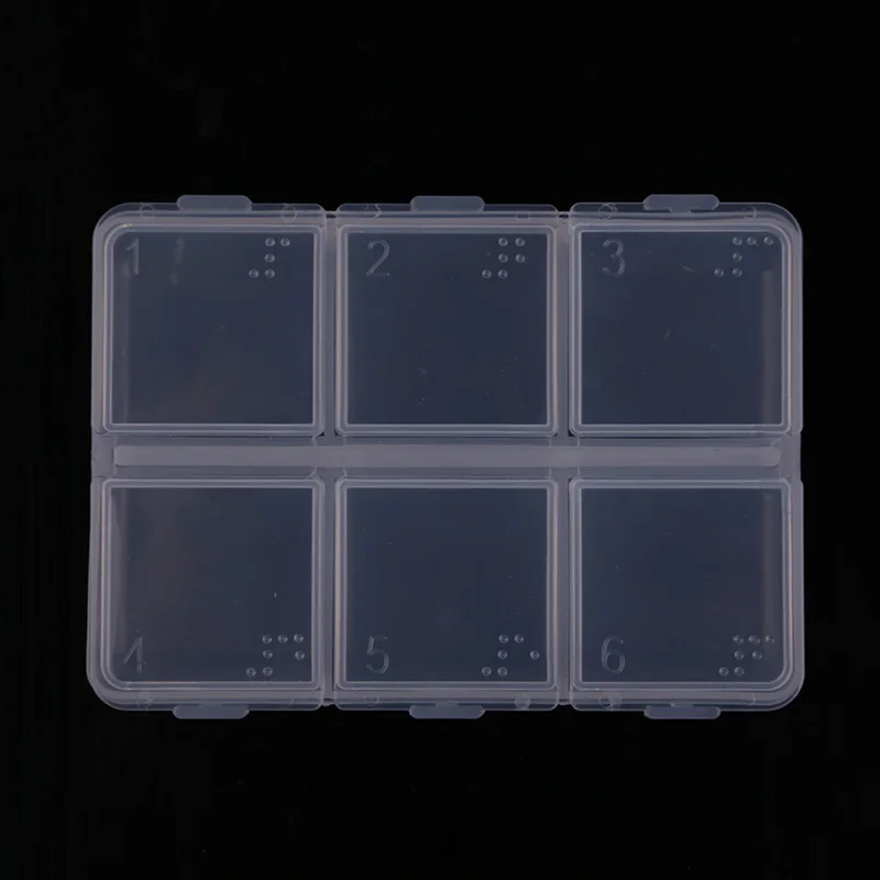 

Medicine Box Portable Empty Braille 6 Cells Pill Cases Weekly Drug Storage Case Box Capsule Splittersu Container Toiletry Kits