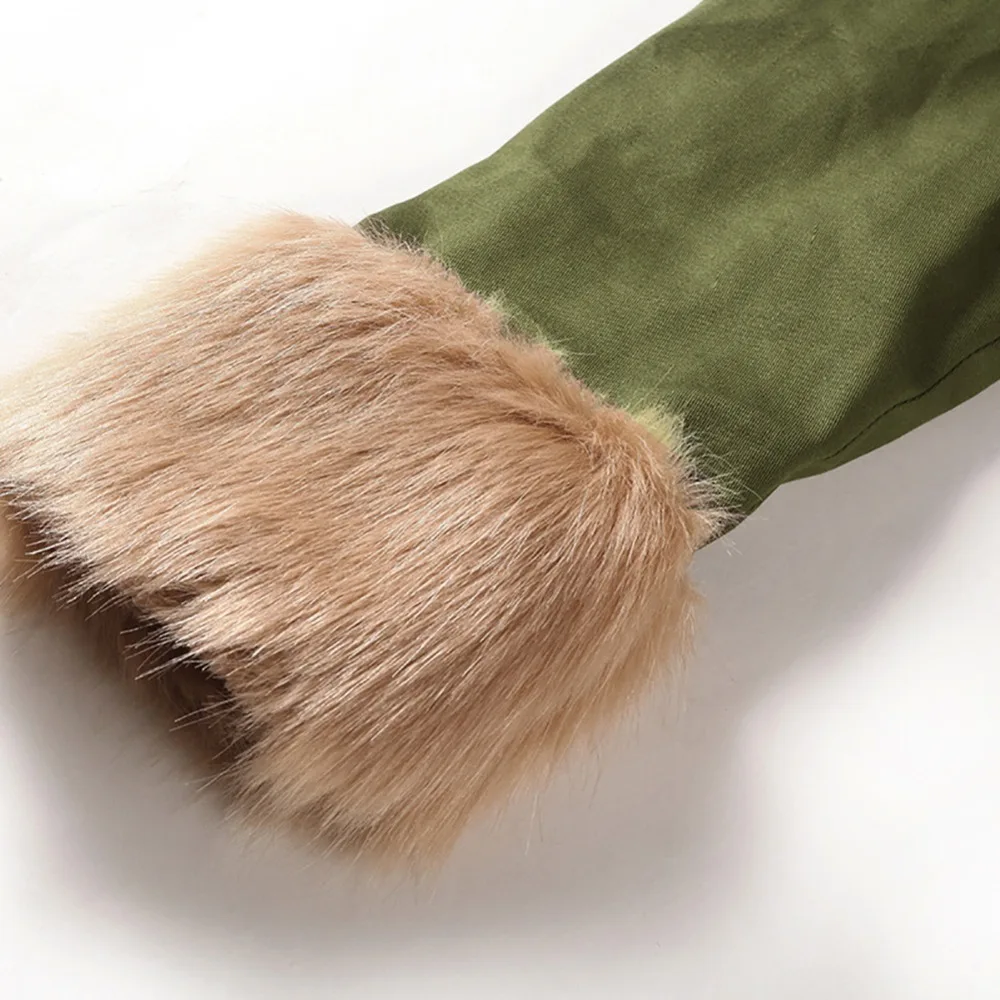 Thick Warm Long Coat Hooded Faux Fur Camouflage Jacket Fur Collar Winter Parkas Women's Jackets Overcoat Outwear Female 5XL Tops