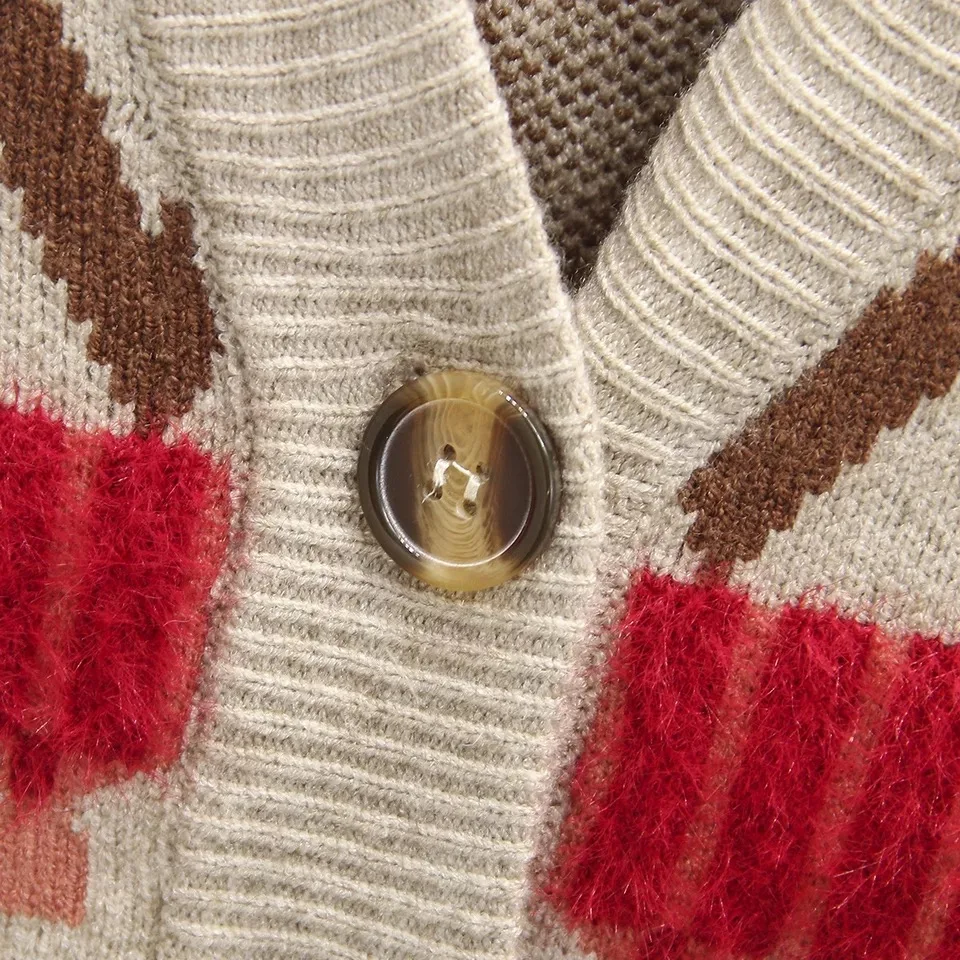 Office Patchwork Striped Sweater Tops Warm Size Blue Women Lady Ubetoku Clothing Plus khaki 2018autumn Knitted my4 Style Preppy Jacket SqXnxSYO