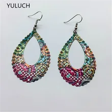 Пара незавершенных красивых зеленых листьев павлина деревянные серьги ювелирные изделия дизайн новое поступление простой