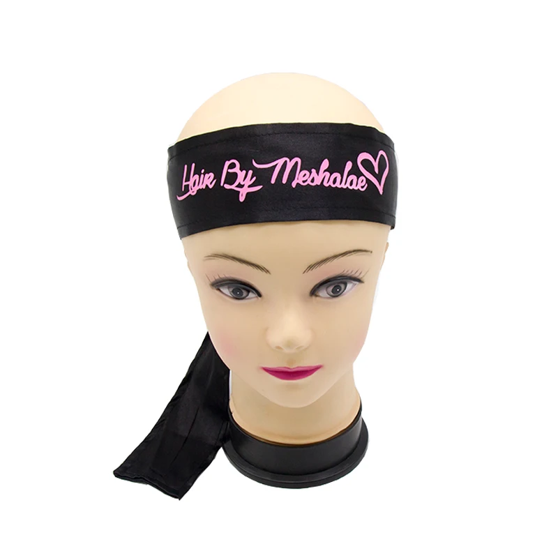 

Customized Logo Black Scarf Virgin Hair Extensions Wrapping Head Bands,Hair Band Flannel Wrap Custom Headband