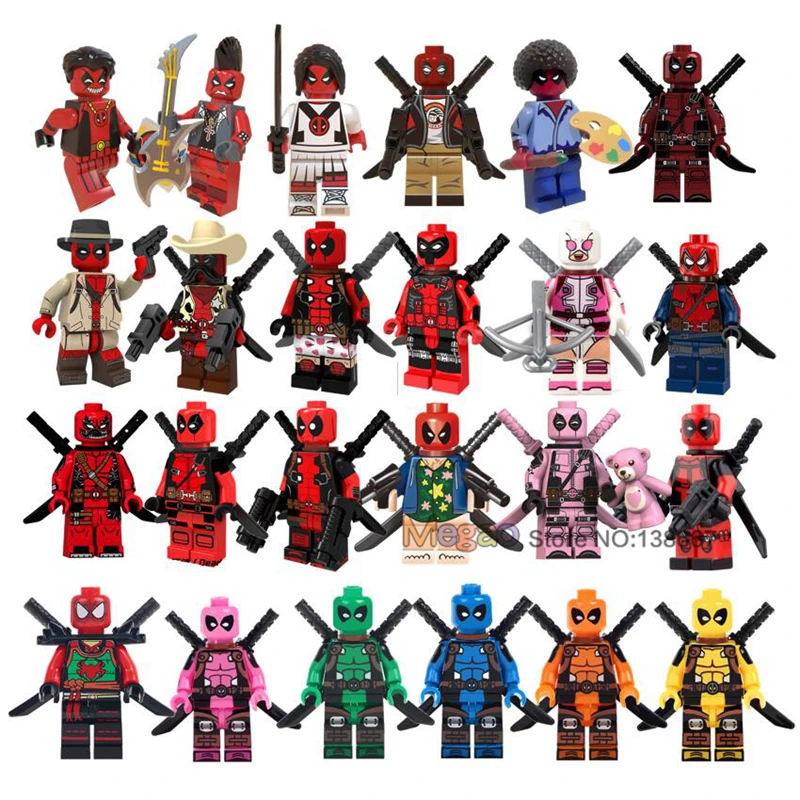 

Single Sale Deadpool 2 Gwenpool Domino Marvel Super Heroes Wolverine Sets Bricks Deadpool Model Building Blocks Kids Toys Gift