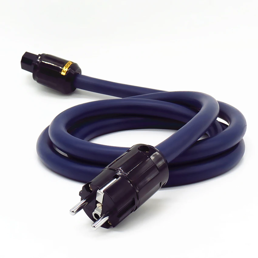 3 x 4N square Japan FURUKAWA HIFI Crystalline Copper Audio Cable DAC Power Amplifier 3 plug contacts Power Cord