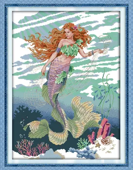 

Joy Sunday Mermaid (5) cross stitch pattern kits handcraft make embroidery with chart