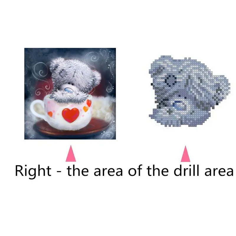 5d алмазная живопись новые поступления Вышивка крестом Медведь набор смолы Алмазная Вышивка Мультфильм Круглый Алмаз Любовь Сердце