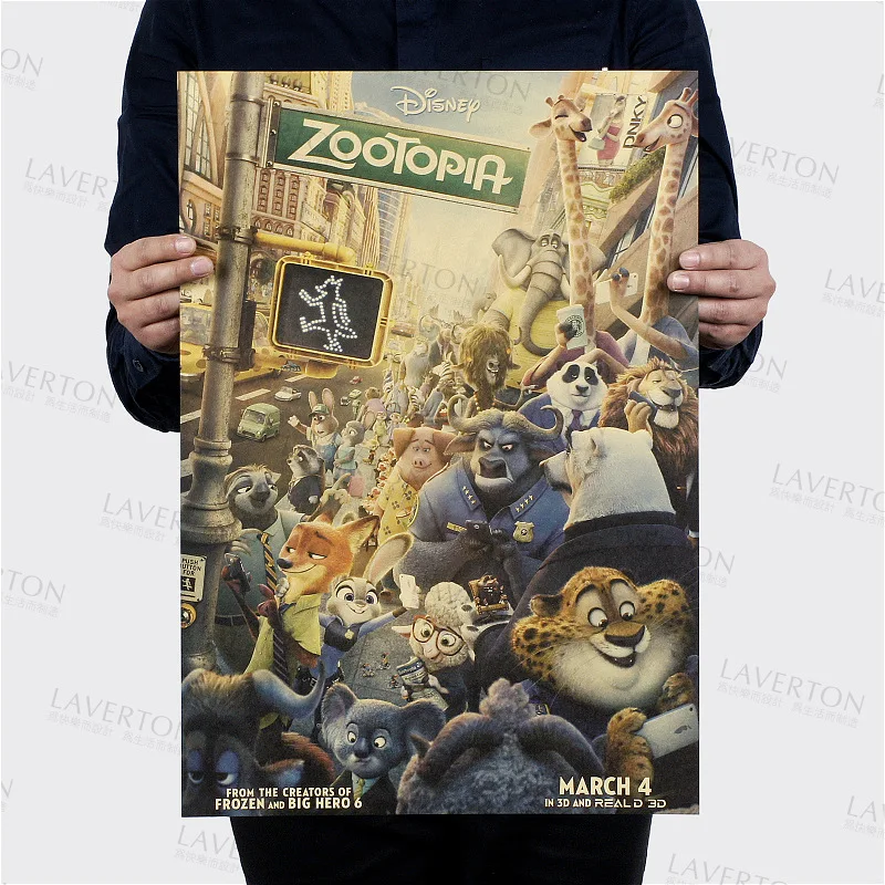 

Zootopia / Hollywood actor film star/kraft paper/Cafe/bar poster/Retro Poster/decorative painting 51x35.5cm Free shipping
