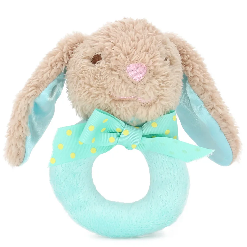 Игрушки для новорожденных 0-12 месяцев Кролик/олень/слон мягкие плюшевые погремушки для детей развивающие/Развивающие/Музыкальные/Мобильные детские игрушки - Цвет: Green Rabbit