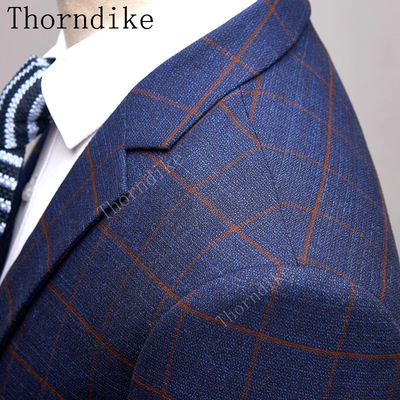 Superoferta Thorndike Vintage Traje De Invierno Para Los Hombres Azul Rojo Lineas Hombre Slim Fit Boda Para Hombre Formal Traje Traje De Esmoquin 1 Pieza Chaqueta Gruesa September 2020