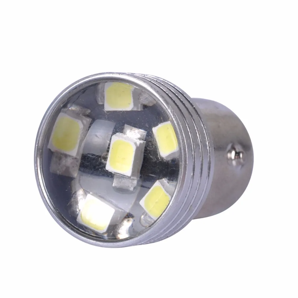 1156 1157 автомобильный сигнал поворота 6smd led 2835 BA15S P21W BAY15D P21/5 W с объективом запасной тормозной стоп Обратный светильник 12v# LF39