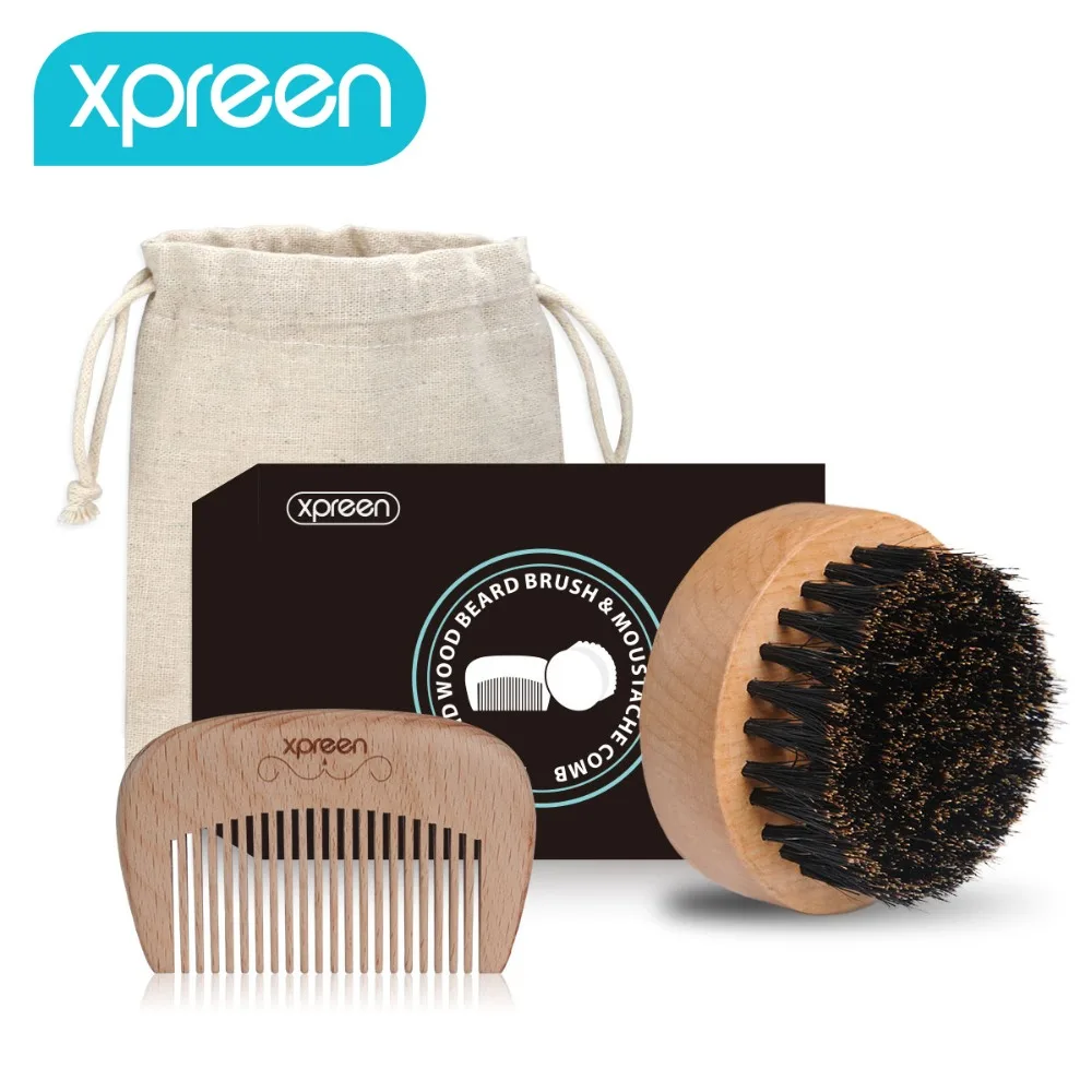 

xPREEN Wood Comb Hairbrush Pocket Comb Hair Brush Professional Set for Beard Hair Mustache Styling Tool Health Care maquiagem