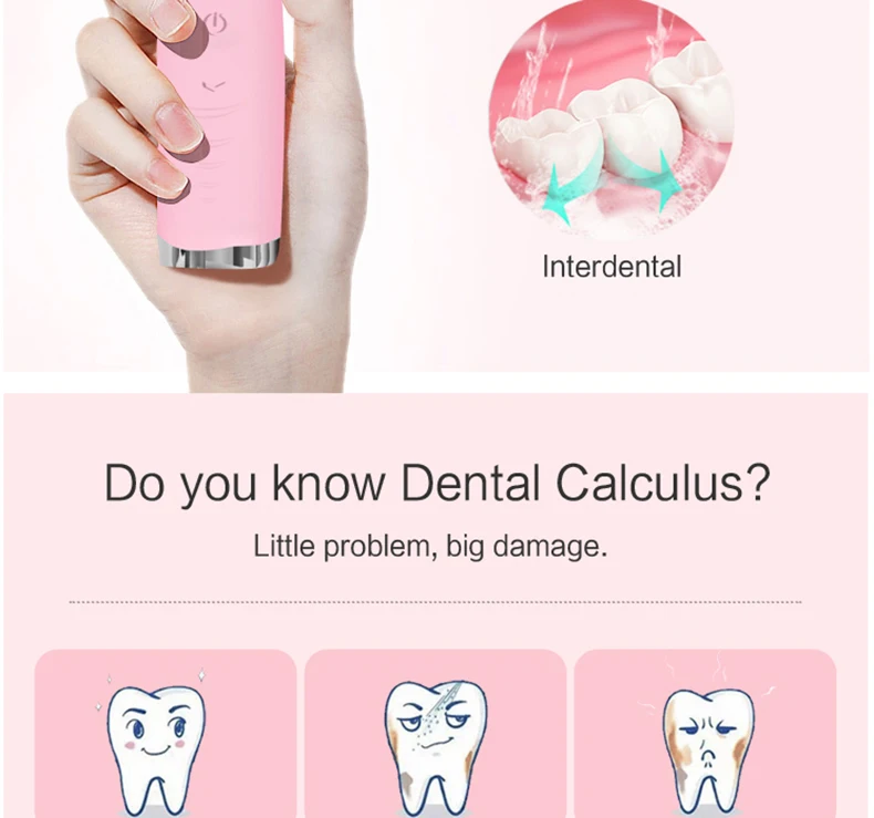 Звуковой электрический зубной скалер безопасный зуб Calculus пятен средства для удаления зубного камня зубов отбеливатель стоматологический инструмент гигиена полости рта зубная щетка