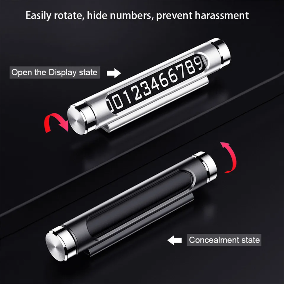 Temporary Car Parking Card Telephone Number Card Notification Night Light Sucker Plate Car Styling Phone Number Card (9)
