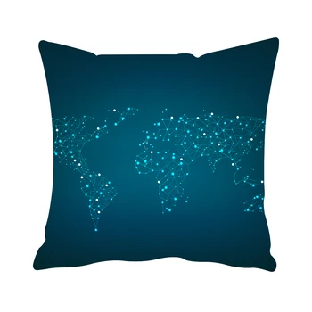 

Unique World Map Design Customized Cotton Linen Square Throw Pillow Case Decorative Cushion Cover Pillowcase 18x18 Inch(45*45cm)