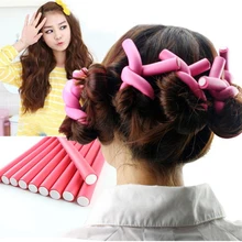 10 Pcs Hair Curlers Roll Stick Soft Sponge Hair Curling Roller Flex Silicone Magic Air Foam Roller Bendy Rod Hair Styling Tools